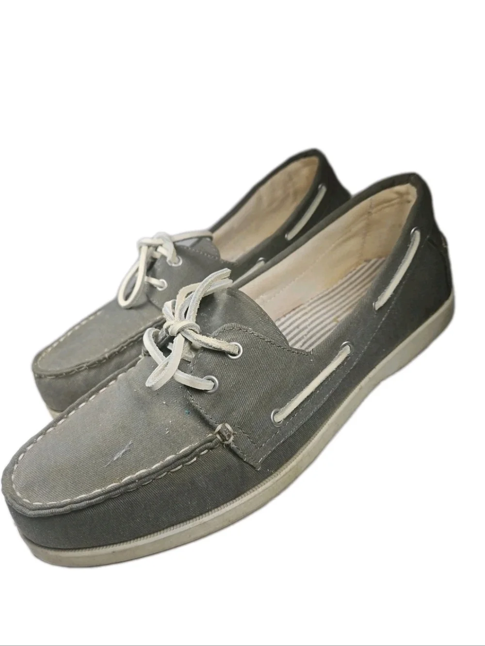 Sonoma Men Boat Shoe Sz:11M Gray Deck Shoe Nautical Prep Indie Y2k Sleaze(6A